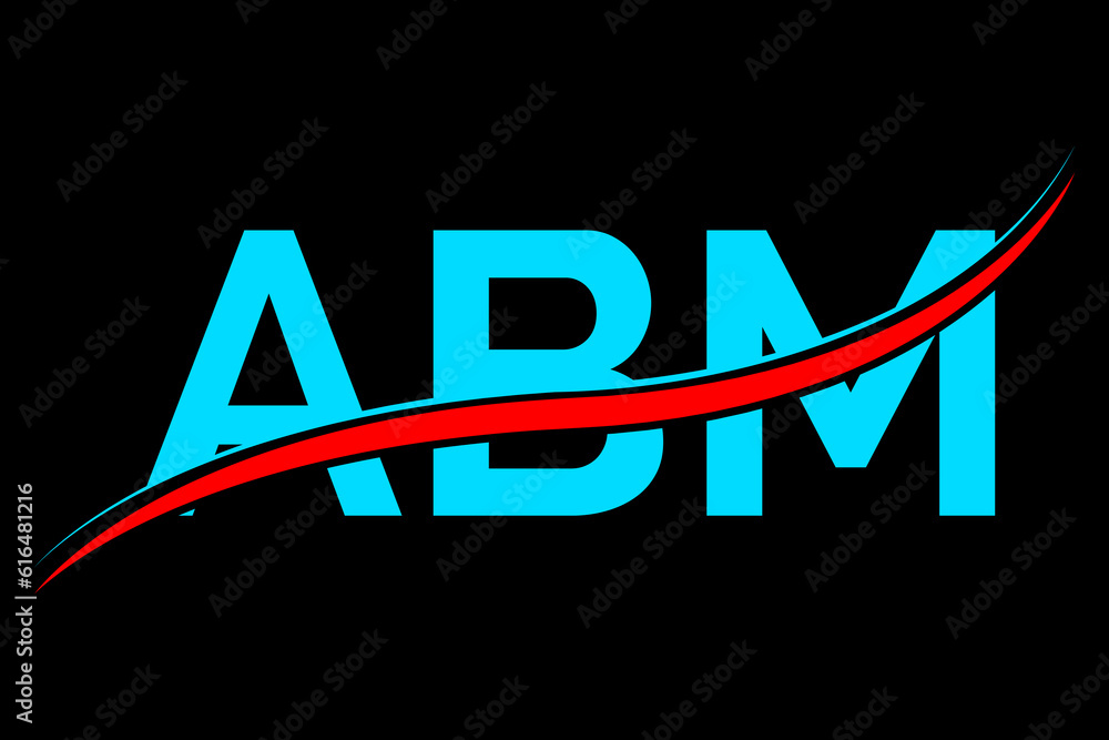 ABM logo. ABM latter logo with double line. ABM latter. ABM logo for