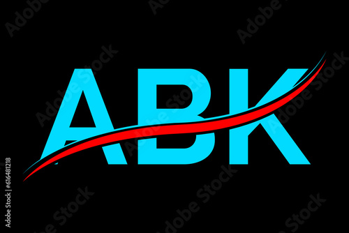 ABK logo. ABK latter logo with double line. ABK latter. ABK logo for technology, business and real estate brand photo