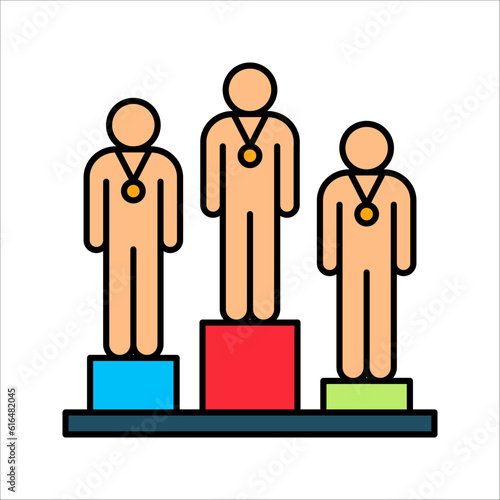 Champion line icon. Winner and achievement, podium symbol. vector illustration on white background