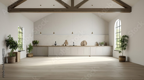 Contemporary Farmhouse style kitchen  Mockups Design 3D  HD