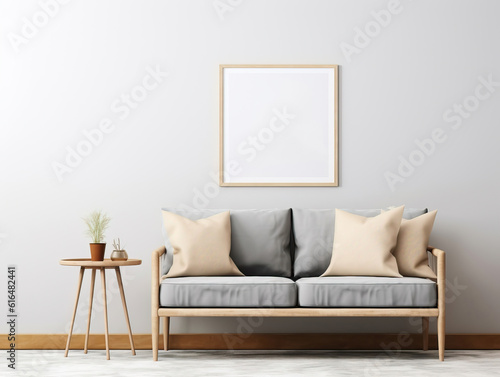 Frame mockup in home Interior Living Room, Mockups Design 3D, HD © ACE STEEL D