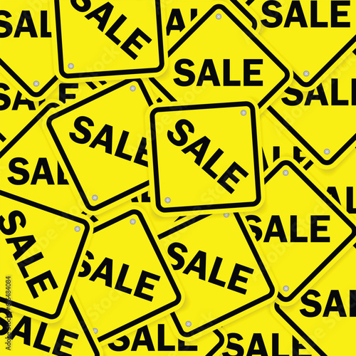 sale sign yellow blackground broad