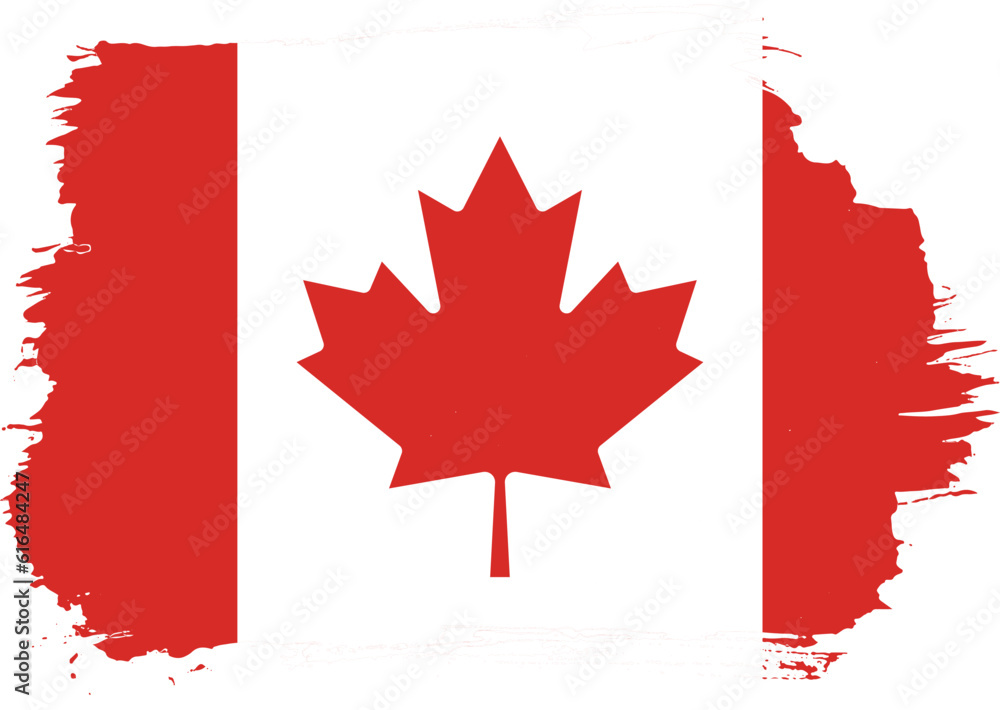 Creative hand-drawn brush stroke flag of CANADA country vector illustration Creative hand-drawn brush stroke flag of CANADA country vector illustration