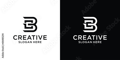 letter c b vector logo technology abstract template