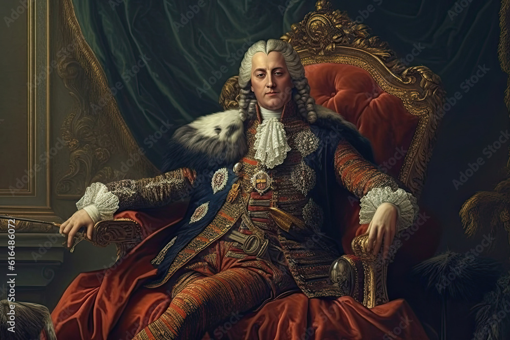 Fototapeta premium King Frederick art illustration famous monarch ,generated ai