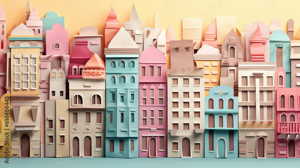 city grand canal  Paper Art and Origami for City concept. created with Generative AI Technology