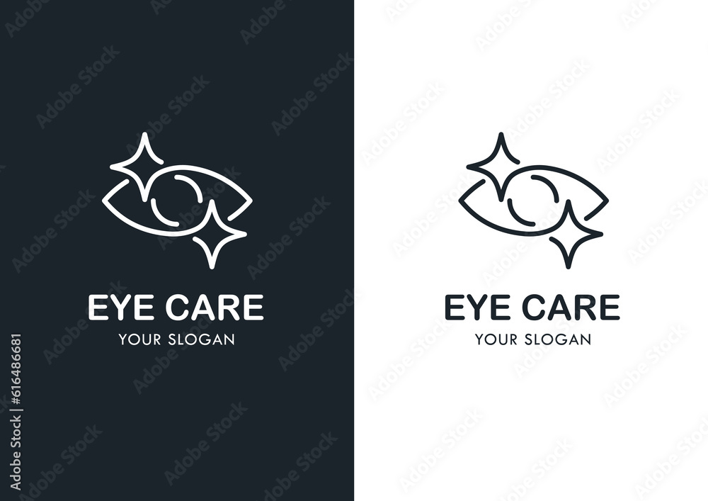 Naklejka premium Eye vector logo design template. Modern minimal flat design style. Vector illustration.