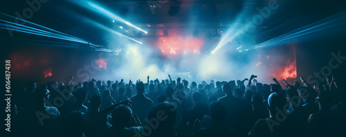 Electric Atmosphere: Nightclub Revelers in Motion 