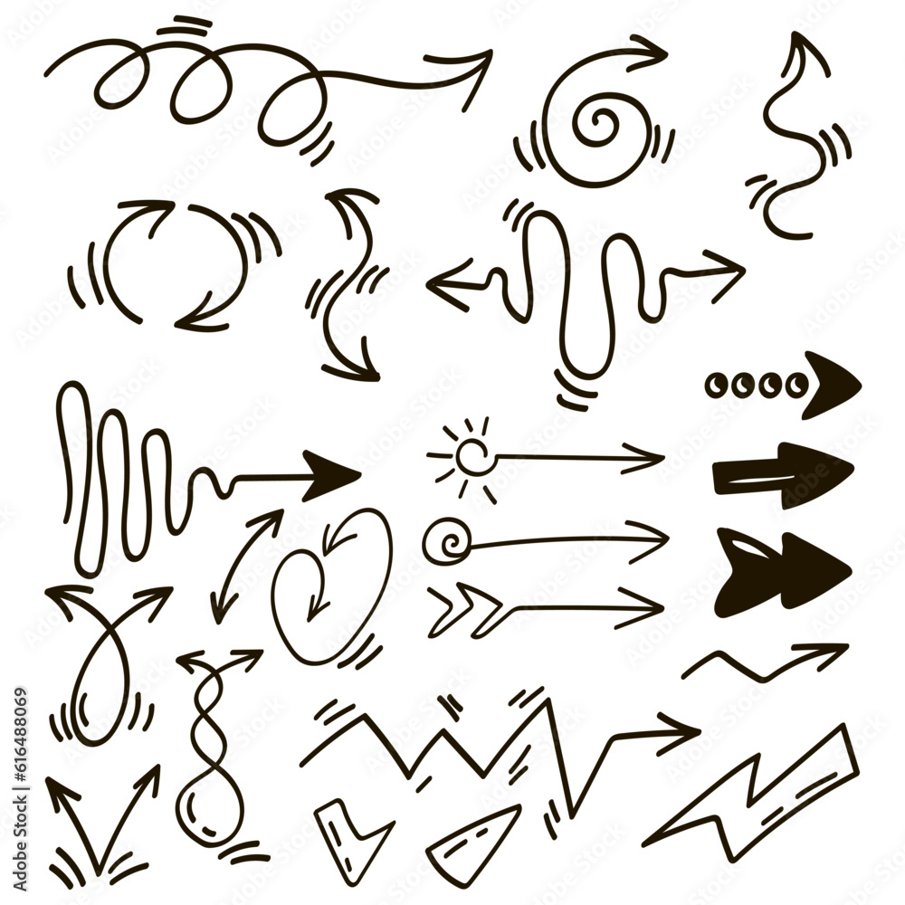 vector arrow pointers line simple curved arrows vector arrow pointers line simple curved arrows