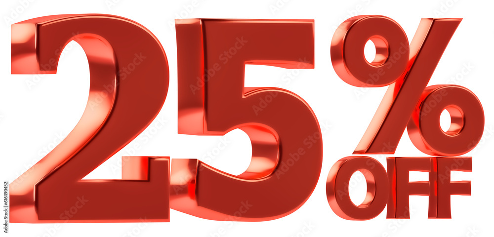 25 % off discount for sale promotion. 3d number with percent sign. Isolated on transparent background, include png format 25 % off discount for sale promotion. 3d number with percent sign. Isolated on transparent background, include png format