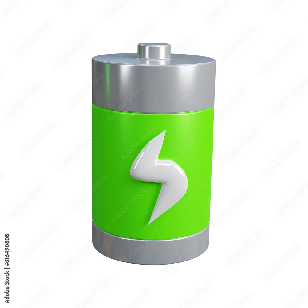 realistic battery energy level sign icon 3d render realistic battery energy level sign icon 3d render