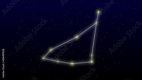 capricon star animated capricon zodiac star on black night sky. photo