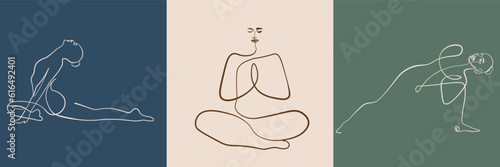 Surreal Faces Continuous line, drawing of set faces and hairstyles, fashion concept, woman's beauty, minimalist, vector illustration, pretty sexy. Love yourself and take care of yourself.