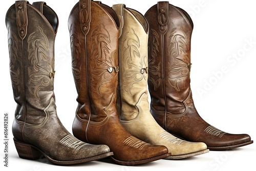 cowboy boots isolated on white background. Generated by AI