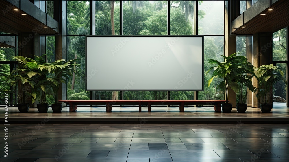 Billboard in futuristic city. Generative AI Billboard in futuristic city. Generative AI