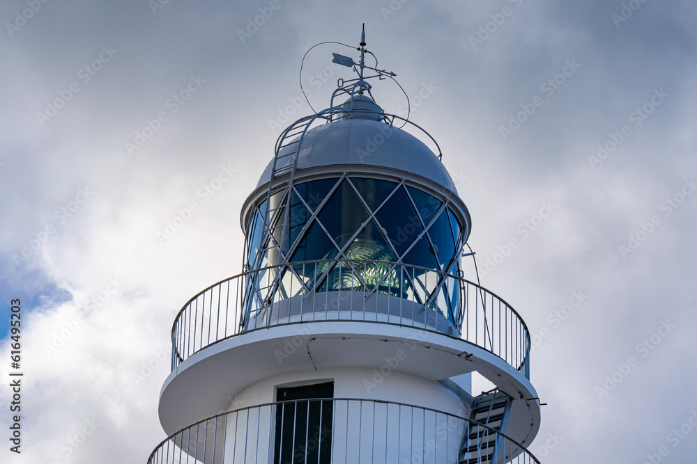 Close up of Cavallerie Lighthouse. Menorca, Spain Close up of Cavallerie Lighthouse. Menorca, Spain