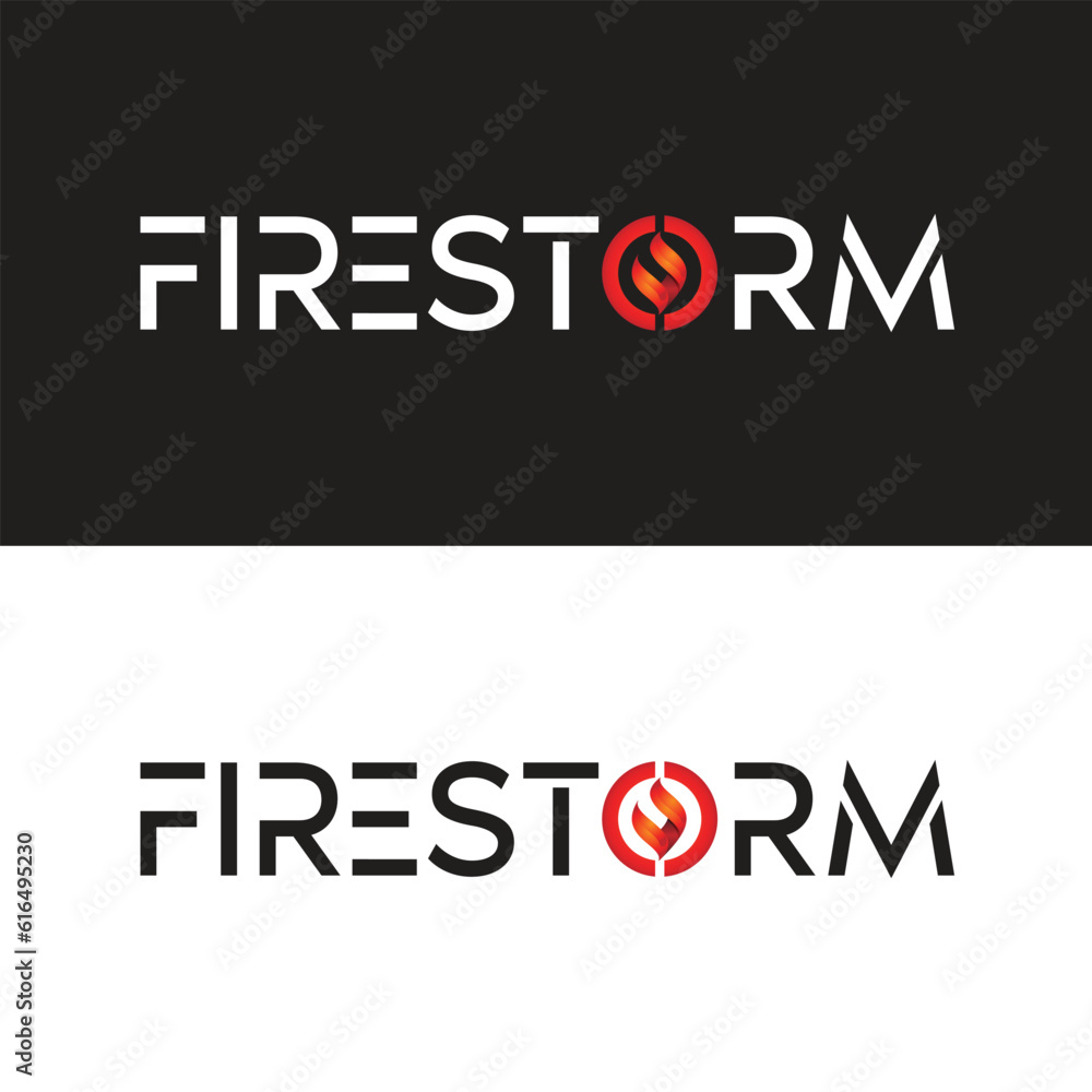 Obraz premium Firestorm typography modern logo design
