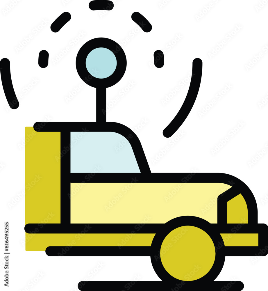 Signal car icon. Outline Signal car vector icon for web design isolated on white background color flat Signal car icon. Outline Signal car vector icon for web design isolated on white background color flat