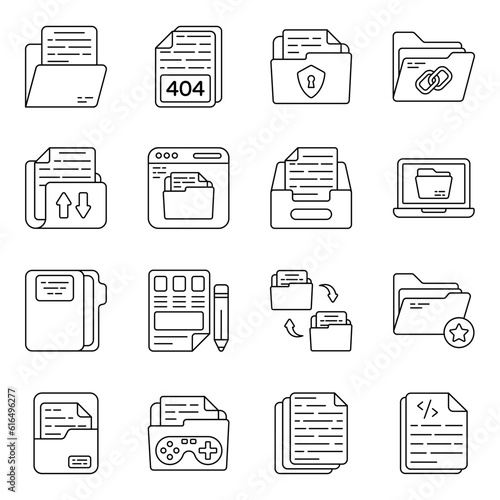 Pack of Document Linear Icons