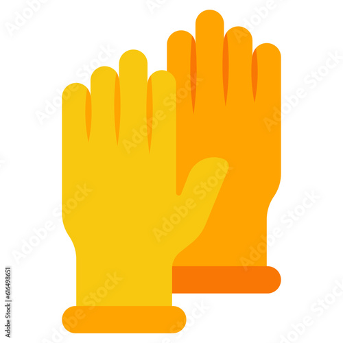 rubber gloves or Mitts vector icon design, Housekeeping symbol, Office caretaker sign, porter or cleanser equipment stock illustration, Pair of domestic cleaning gloves concept
