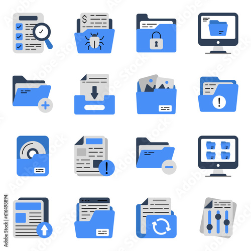Pack of Binders Flat Icons 