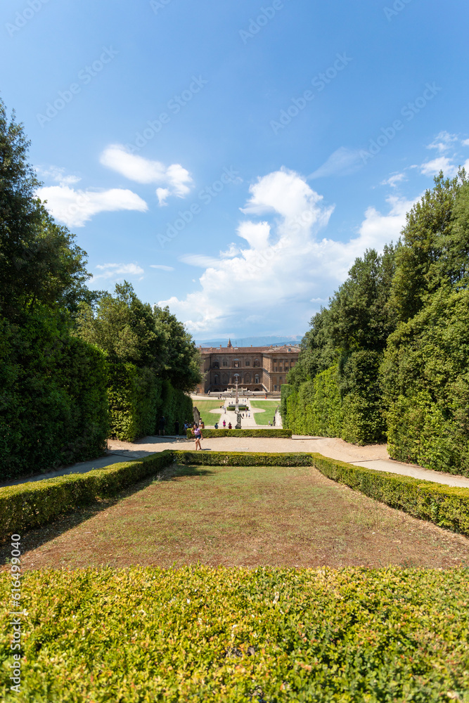 Park in a Pitti Palace or Palazzo Pitti in Florence, Italy