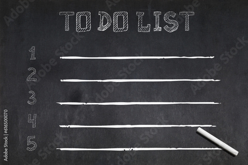 To do list drawn on a blackboard