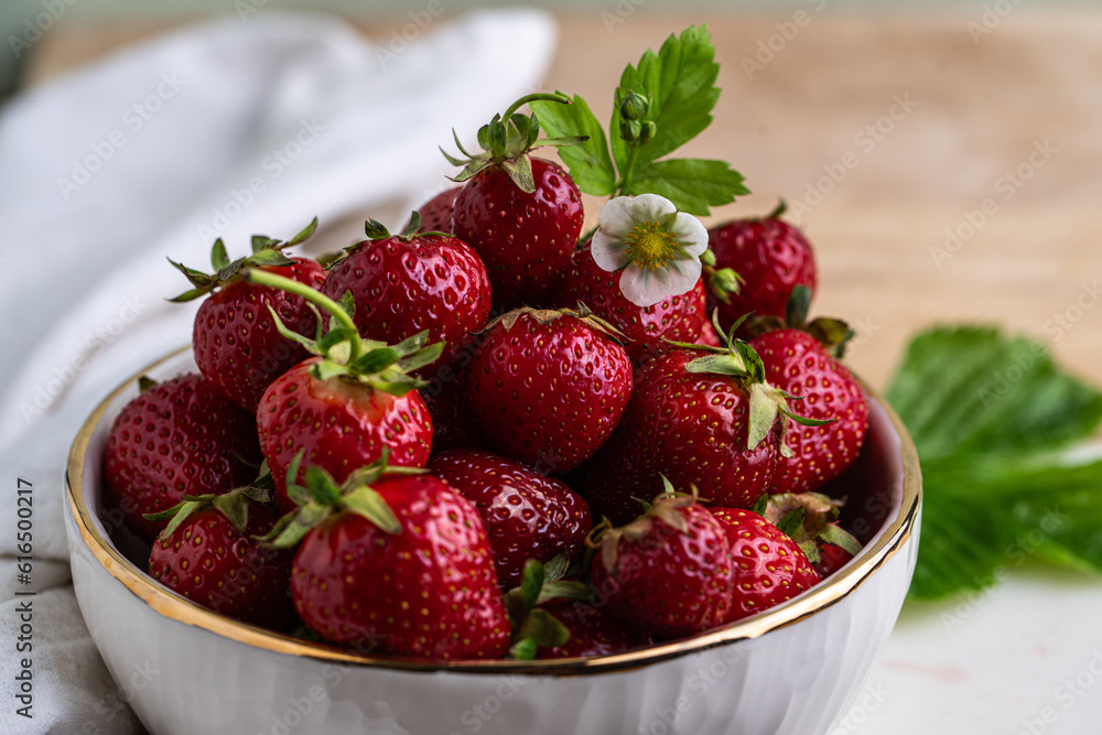 Bowl with fresh garden grown strawberries. Bowl with fresh garden grown strawberries.