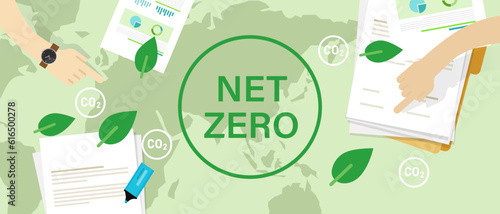 Net zero emissions CO2 carbon eco concept