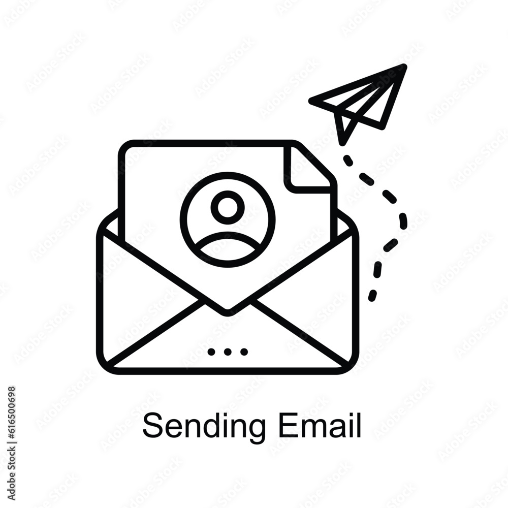 Sending Email Outline Icon Design illustration. Digital Marketing Symbol on White background EPS 10 File Sending Email Outline Icon Design illustration. Digital Marketing Symbol on White background EPS 10 File