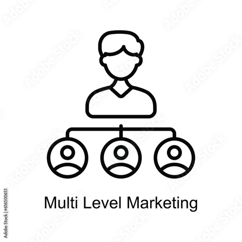 Multi Level Marketing Outline Icon Design illustration. Digital Marketing Symbol on White background EPS 10 File