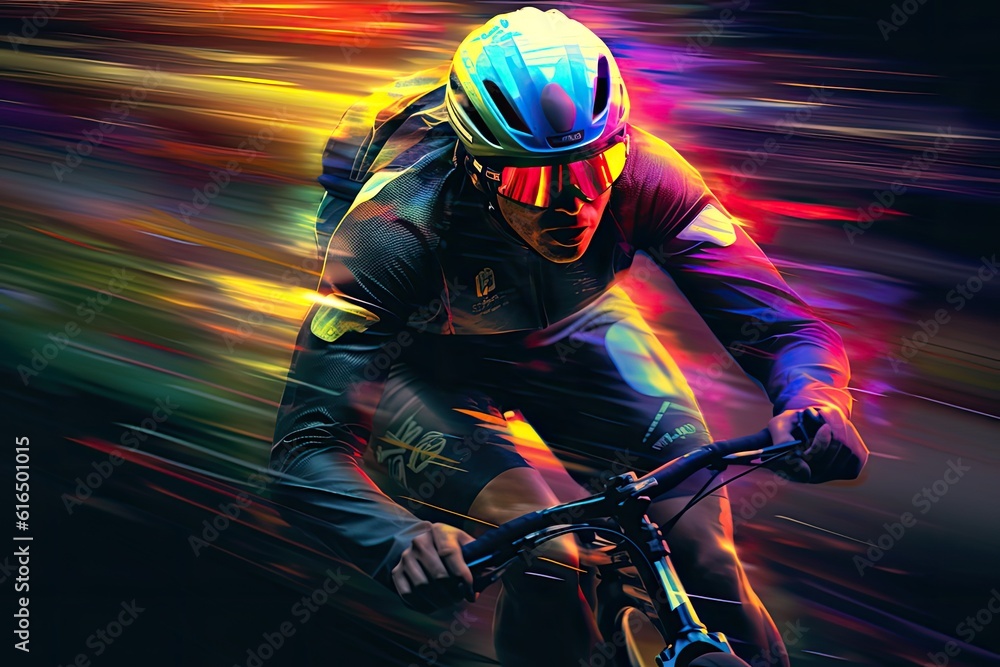 llustration capturing the dynamic motion of a cyclist