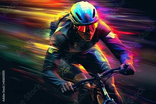 llustration capturing the dynamic motion of a cyclist