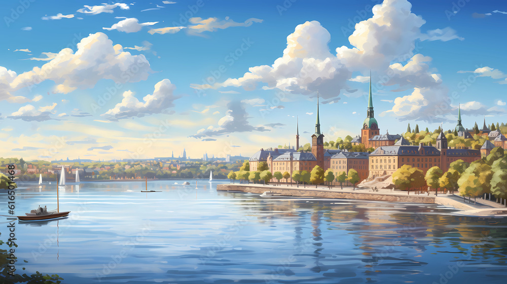 Obraz premium Ai Painting of Stockholm Sweden