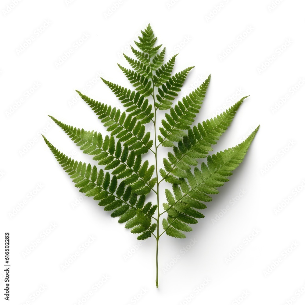 Fern leaf isolated on white background. Generative AI