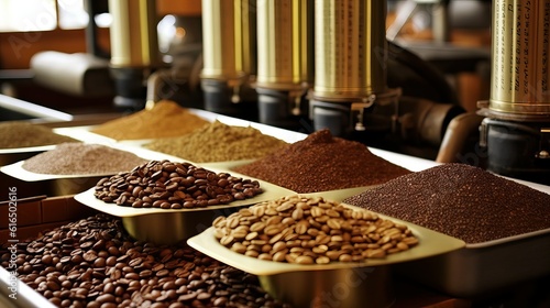 Coffee beans and jar of coffee, culture and specialty coffee photo