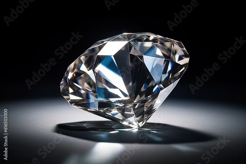 Diamond on black background  luxury precious gem closed up  Ai generated 