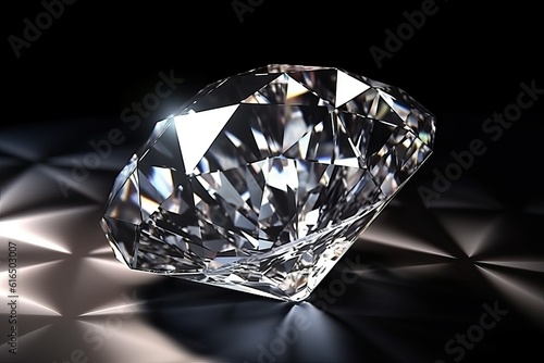 Diamond on black background  luxury precious gem closed up  Ai generated 