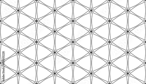 Seamless Geometric Hexagons and Triangles Pattern. Geometric Grid Structure.