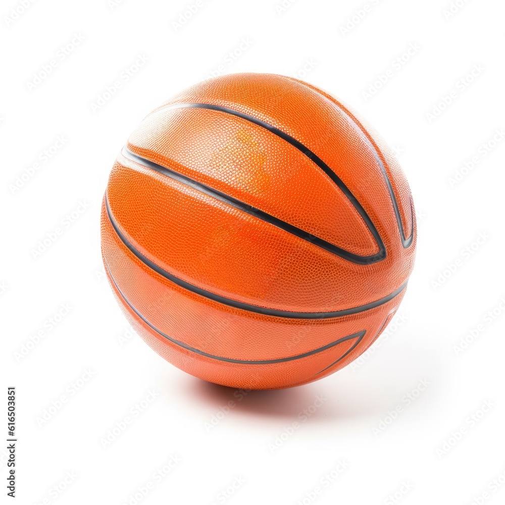Basketball isolated on white background. Generative AI Basketball isolated on white background. Generative AI