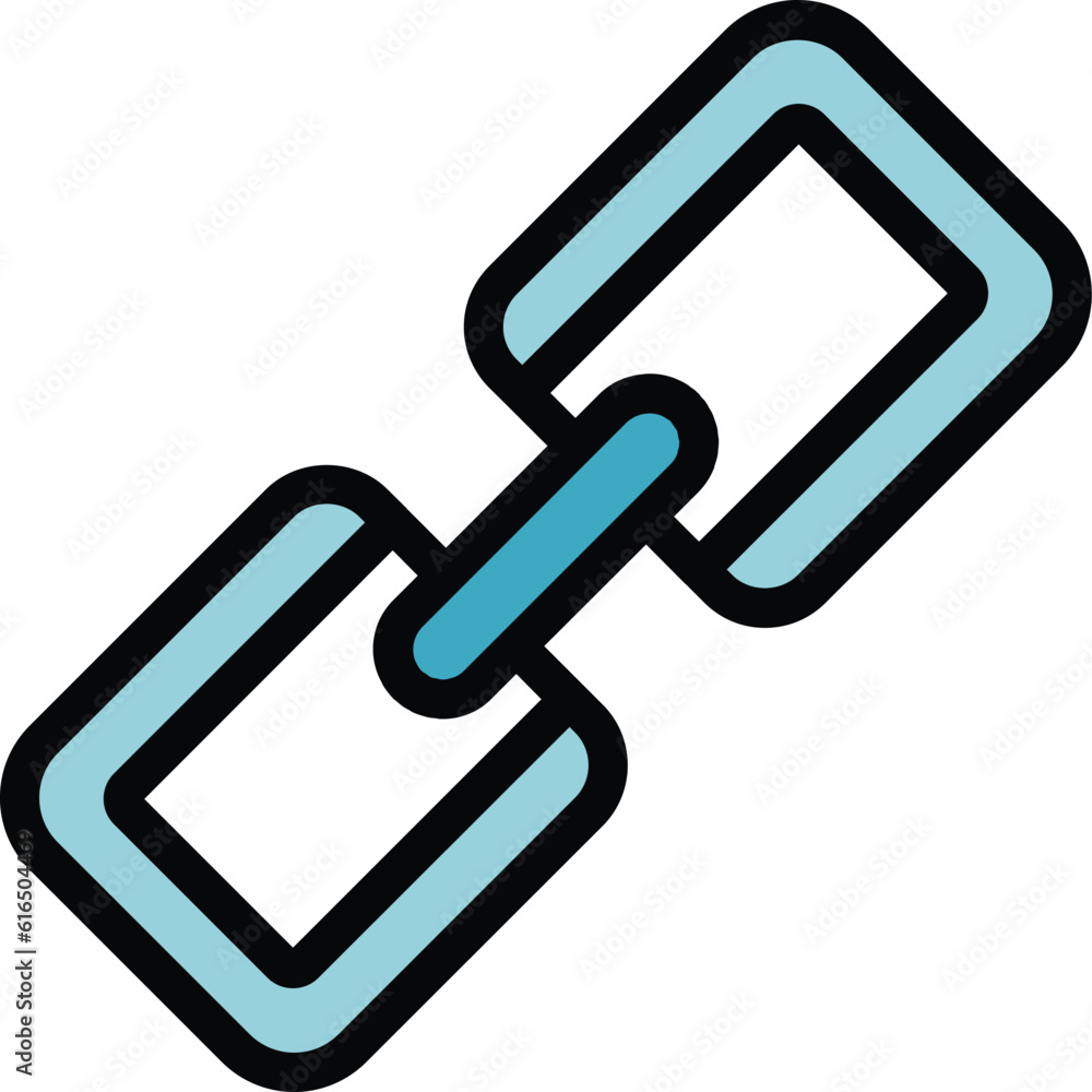 Chain relationship icon. Outline Chain relationship vector icon for web design isolated on white background color flat