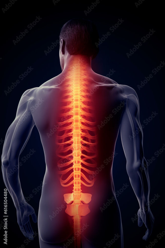 3D Illustration of Human Male Spine Anatomy. Medical Concept 3D Illustration of Human Male Spine Anatomy. Medical Concept