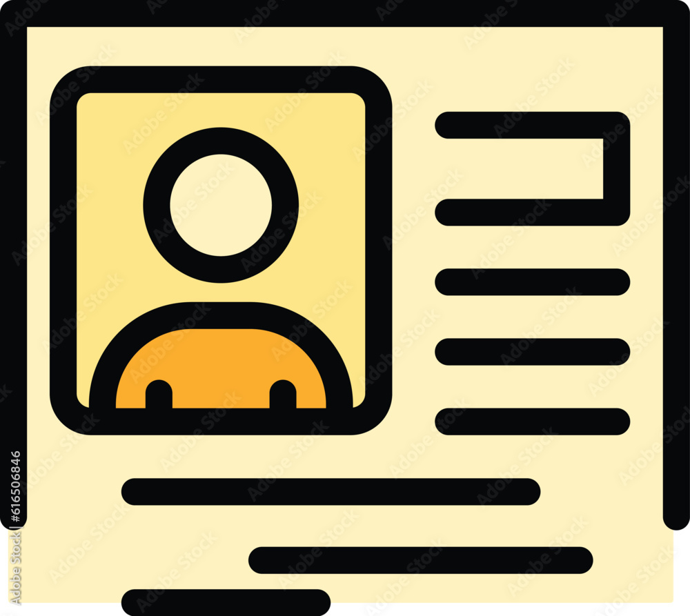 Colleague document icon. Outline Colleague document vector icon for web design isolated on white background color flat Colleague document icon. Outline Colleague document vector icon for web design isolated on white background color flat