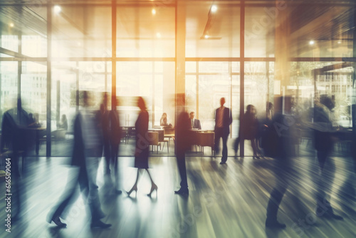 Silhouettes of business people meeting in conference hall. Businessmen teamwork planning strategy in office. Created with Generative AI