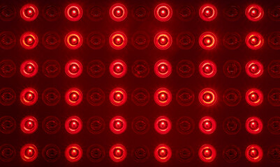 detail of red light therapy panel  for skin health, pain relief, recovery and muscle performance and inflammation reduction