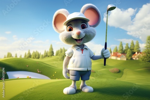 Cute Cartoon Mouse Dressed ...