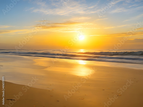 Shores of Radiance: Embracing the Serene Sunset on the Beach