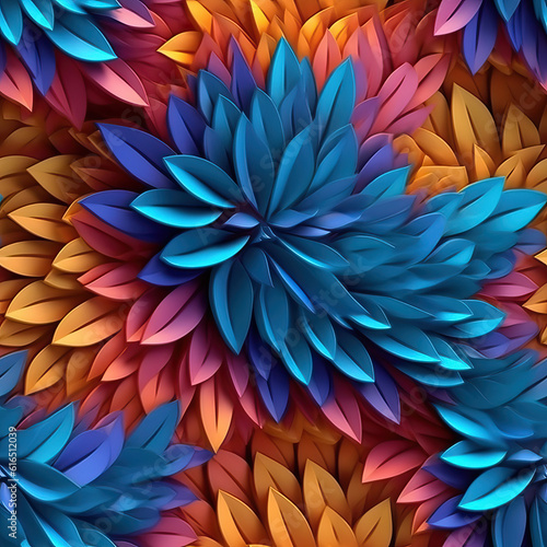 Colorful abstract 3d seamless repeat futuristic pattern © Roman