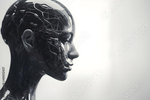 Artificial intelligence character, veins circuit, generative ai.