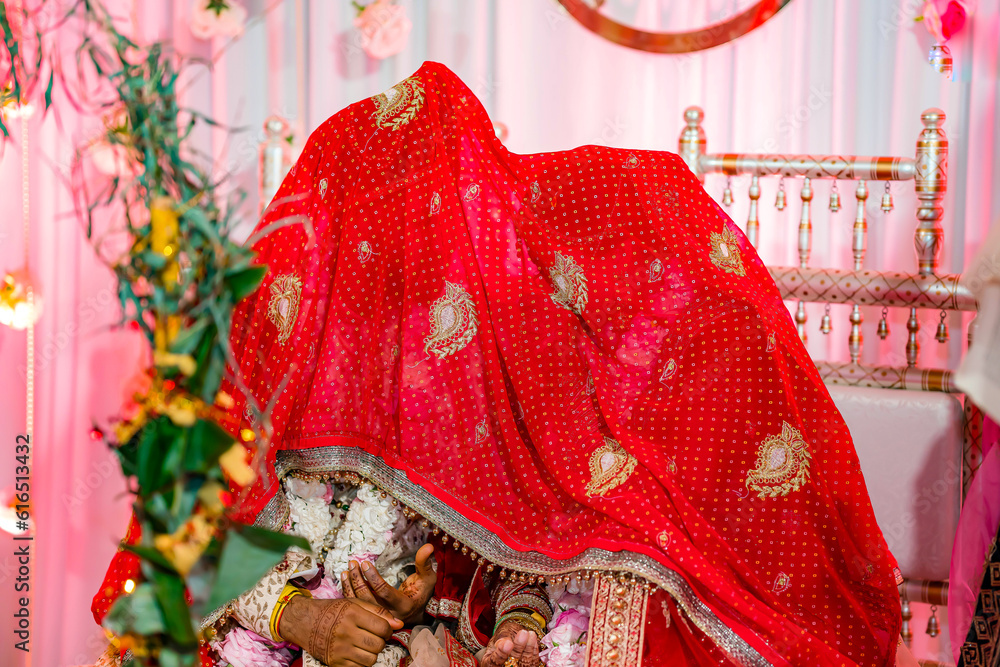 Indian Hindu wedding rituals hands close up